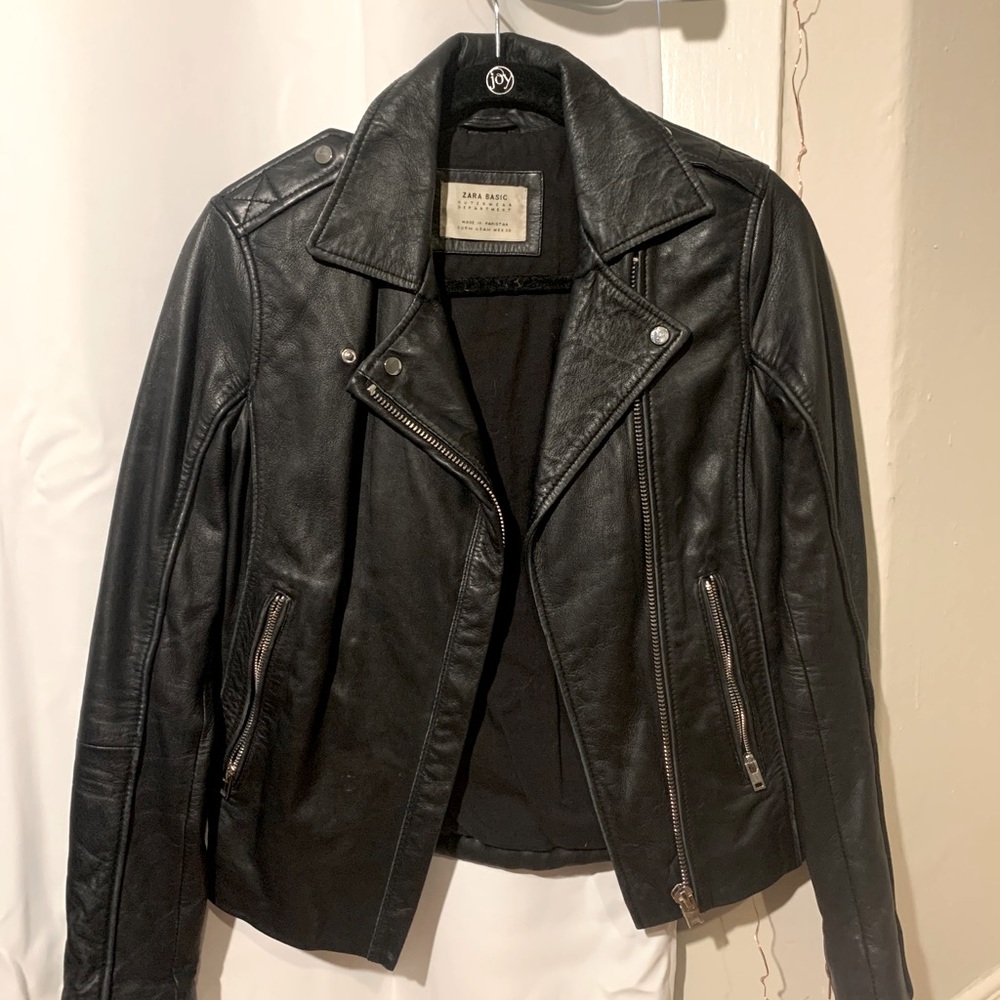 Zara: Classic Leather Jacket
